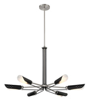 George Kovacs P1696-691 Turbine Six Light Chandelier, Coal With Brushed Nickel Alternate Image.jpg