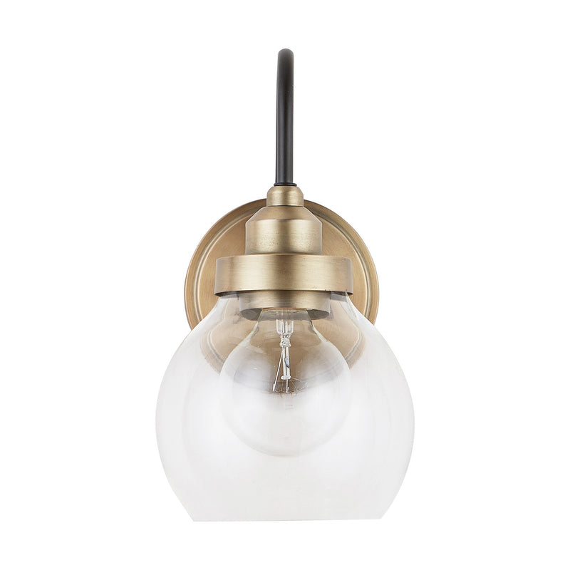 Capital Lighting 9D320A One Light Wall Sconce, Aged Brass and Black (2)