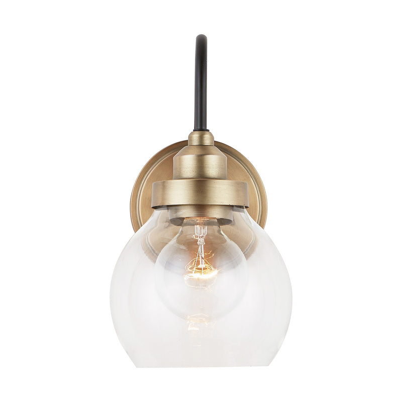 Capital Lighting 9D320A One Light Wall Sconce, Aged Brass and Black (3)