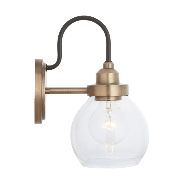 Capital Lighting 9D320A One Light Wall Sconce, Aged Brass and Black (4)