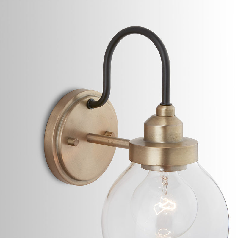 Capital Lighting 9D320A One Light Wall Sconce, Aged Brass and Black (6)