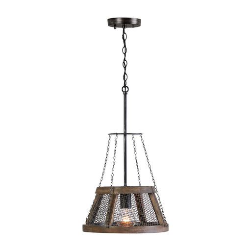 Capital Lighting 9D322A One Light Pendant, Zinc and Wood (2)