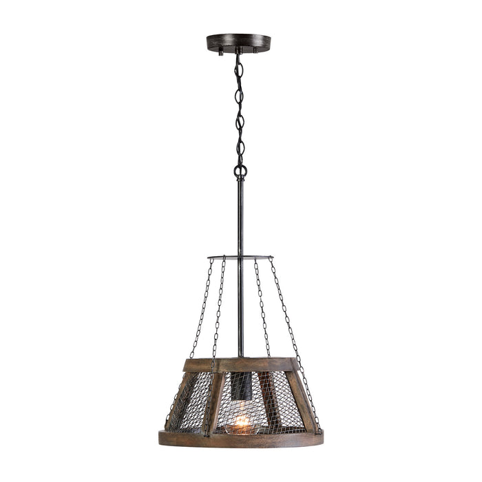Capital Lighting 9D322A One Light Pendant, Zinc and Wood (2)