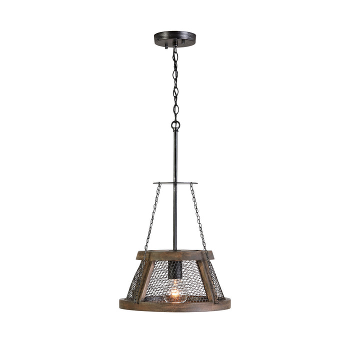 Capital Lighting 9D322A One Light Pendant, Zinc and Wood (3)