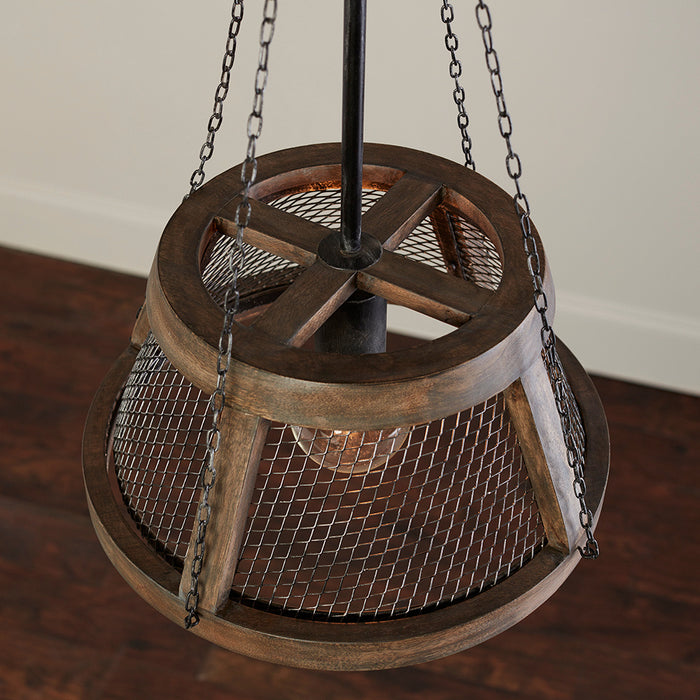 Capital Lighting 9D322A One Light Pendant, Zinc and Wood (5)