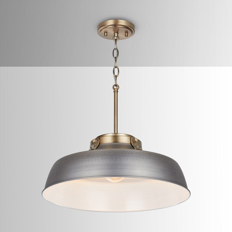 Capital Lighting 9D329A One Light Pendant, Antique Nickel (4)