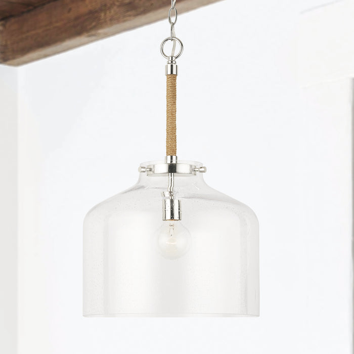 Capital Lighting 9F373A One Light Pendant, Polished Nickel (3)