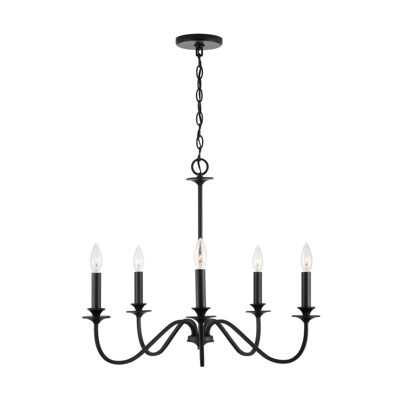 Capital Lighting 9F375A Five Light Chandelier, Matte Black (2)
