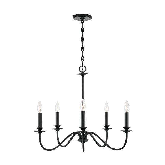 Capital Lighting 9F375A Five Light Chandelier, Matte Black (2)