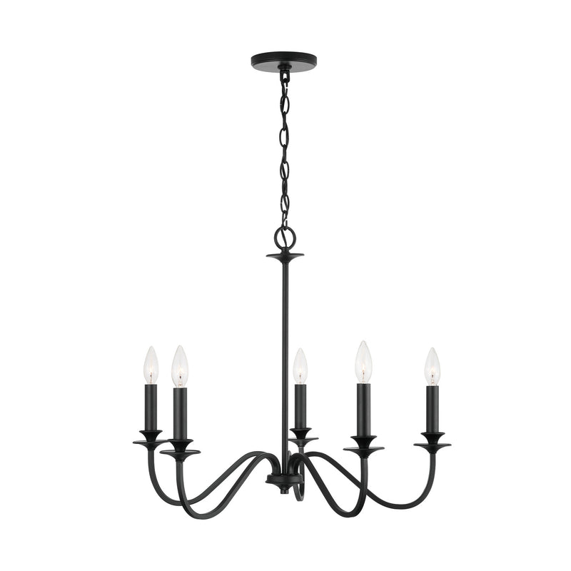 Capital Lighting 9F375A Five Light Chandelier, Matte Black (3)