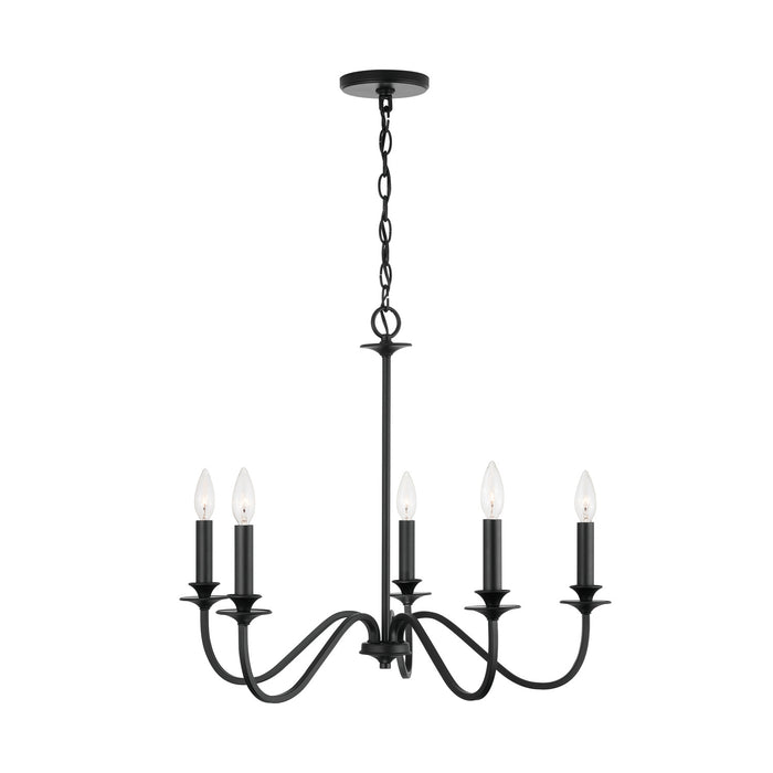 Capital Lighting 9F375A Five Light Chandelier, Matte Black (3)