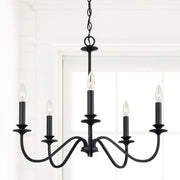 Capital Lighting 9F375A Five Light Chandelier, Matte Black (4)