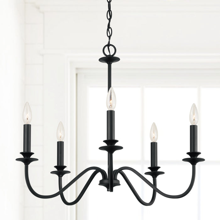 Capital Lighting 9F375A Five Light Chandelier, Matte Black (4)