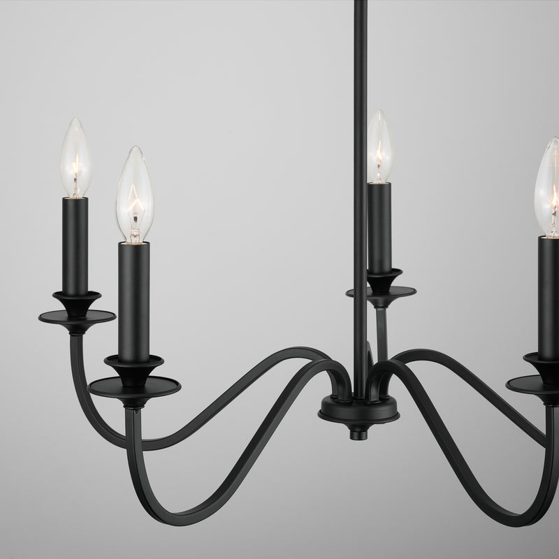 Capital Lighting 9F375A Five Light Chandelier, Matte Black (5)