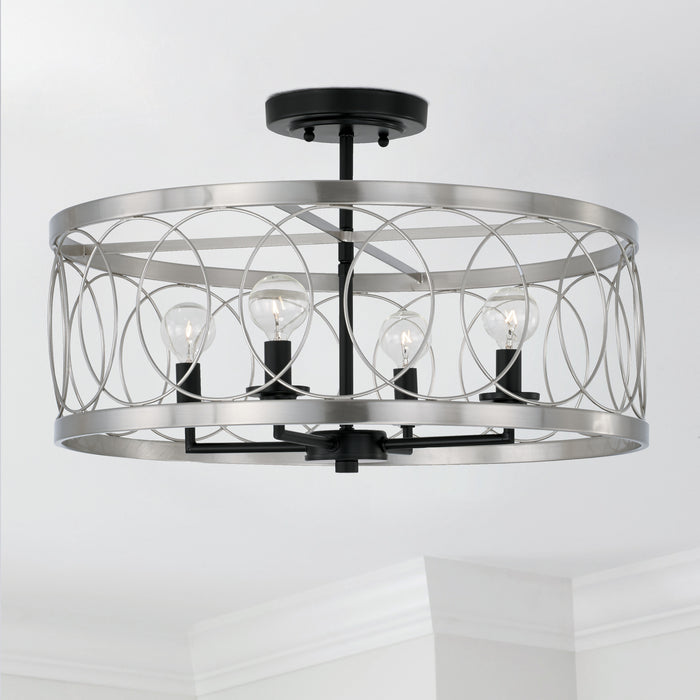 Capital Lighting AA1002BT Four Light Semi-Flush Mount, Black Tie (2)