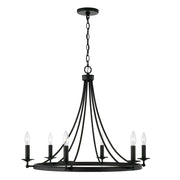 Capital Lighting AA1005BI Six Light Chandelier, Black Iron (2)