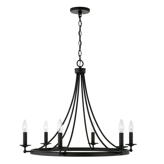 Capital Lighting AA1005BI Six Light Chandelier, Black Iron (2)