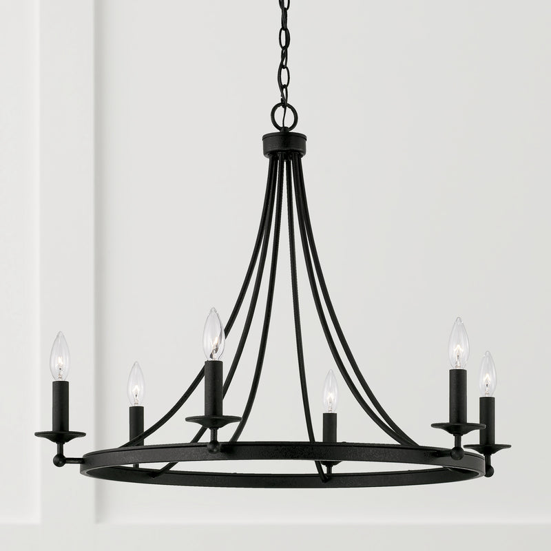 Capital Lighting AA1005BI Six Light Chandelier, Black Iron (3)