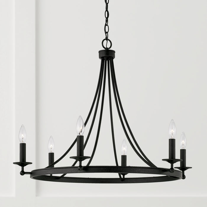 Capital Lighting AA1005BI Six Light Chandelier, Black Iron (3)