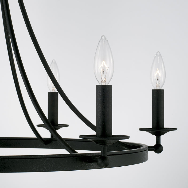 Capital Lighting AA1005BI Six Light Chandelier, Black Iron (4)