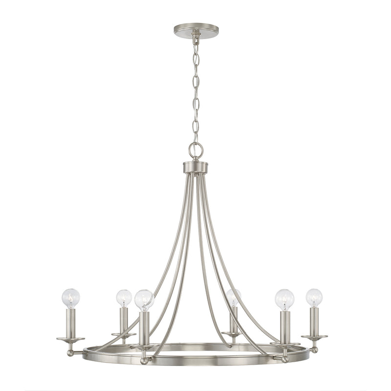 Capital Lighting AA1005BN Six Light Chandelier, Brushed Nickel (2)