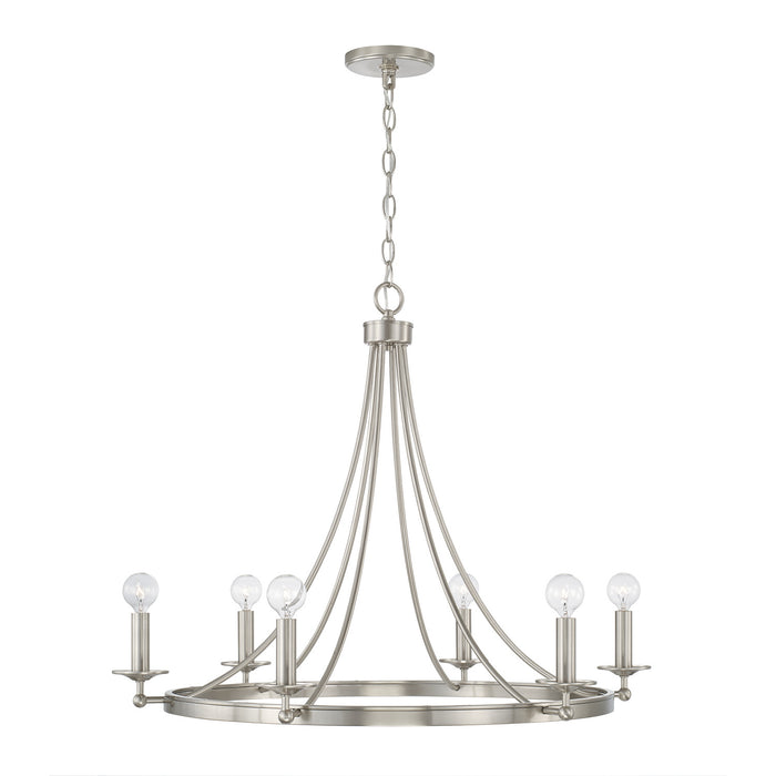 Capital Lighting AA1005BN Six Light Chandelier, Brushed Nickel (2)