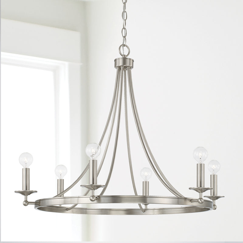 Capital Lighting AA1005BN Six Light Chandelier, Brushed Nickel (3)