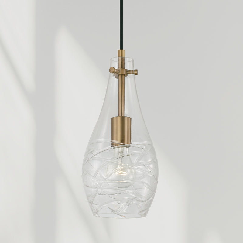 Capital Lighting AA1006AD One Light Pendant, Aged Brass (2)