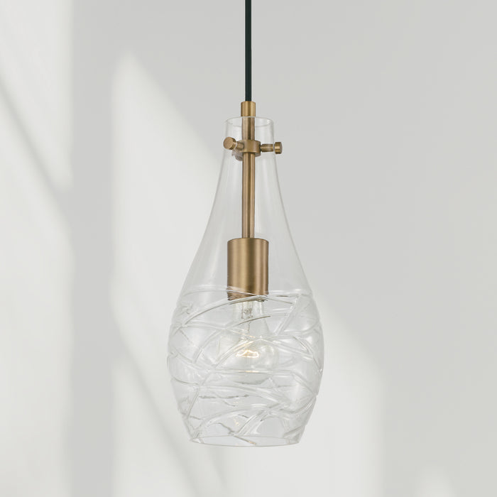 Capital Lighting AA1006AD One Light Pendant, Aged Brass (2)