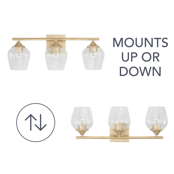 Capital Lighting AA1009SF Three Light Vanity, Soft Gold (5)