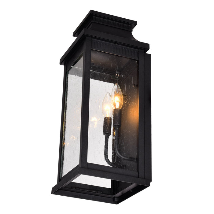 CWI Lighting 0418W7L-2 Milford Two Light Outdoor Wall Lantern, Black Alternate Image 3.jpg