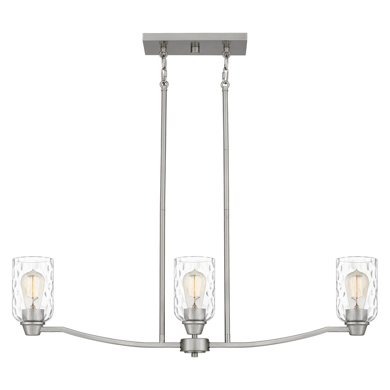 Quoizel ACA335BN Acacia Three Light Linear Chandelier, Brushed Nickel Alternate Image 2.jpg