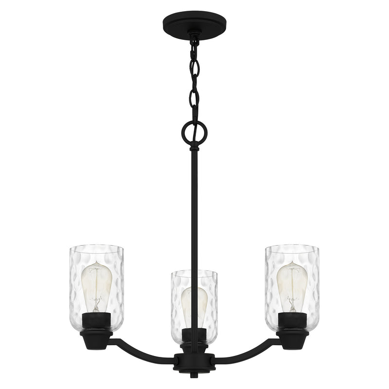 Quoizel ACA5020MBK Acacia Three Light Chandelier, Matte Black Alternate Image.jpg