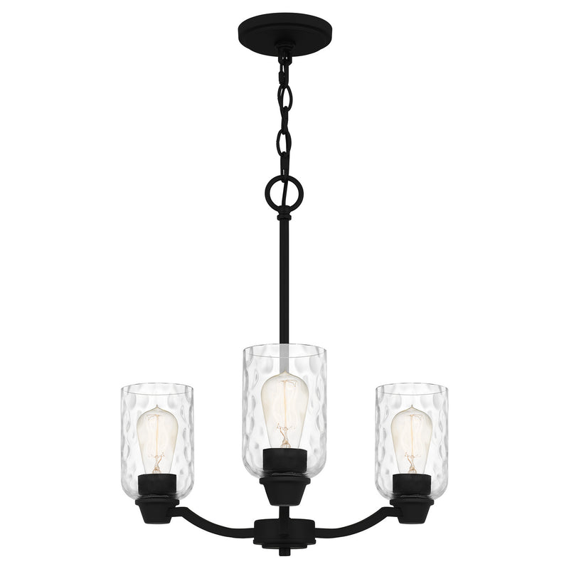 Quoizel ACA5020MBK Acacia Three Light Chandelier, Matte Black Alternate Image 2.jpg