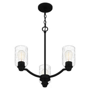 Quoizel ACA5020MBK Acacia Three Light Chandelier, Matte Black Alternate Image 3.jpg