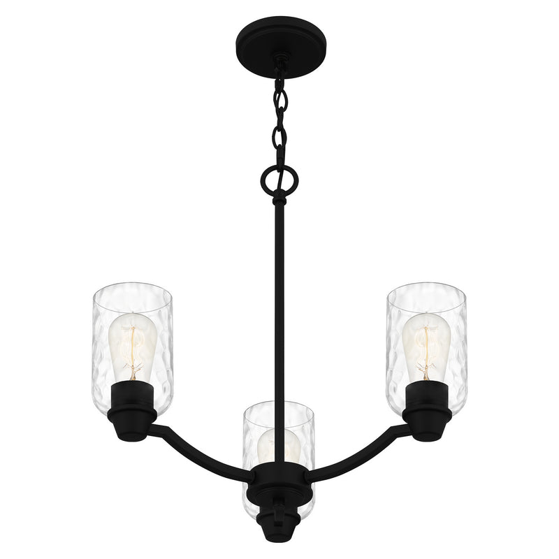 Quoizel ACA5020MBK Acacia Three Light Chandelier, Matte Black Alternate Image 3.jpg