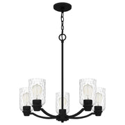 Quoizel ACA5024MBK Acacia Five Light Chandelier, Matte Black Alternate Image.jpg