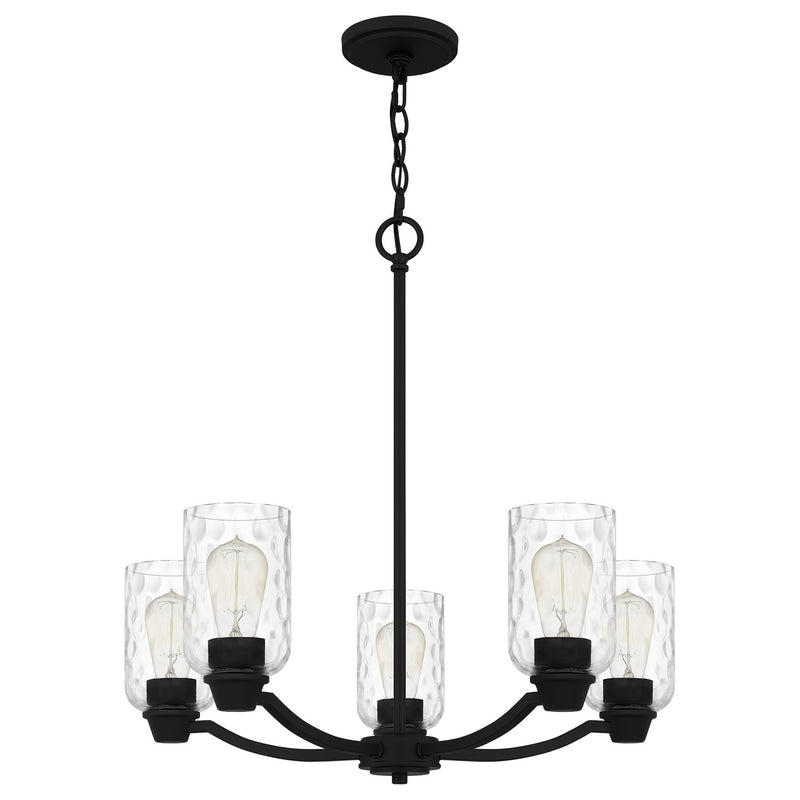 Quoizel ACA5024MBK Acacia Five Light Chandelier, Matte Black Alternate Image.jpg