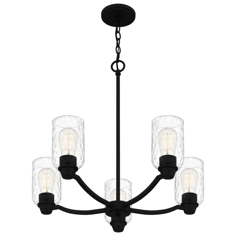Quoizel ACA5024MBK Acacia Five Light Chandelier, Matte Black Alternate Image 3.jpg