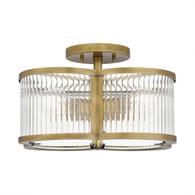 Quoizel ASR1715WS Aster Four Light Semi-Flush Mount, Weathered Brass Alternate Image 2.jpg