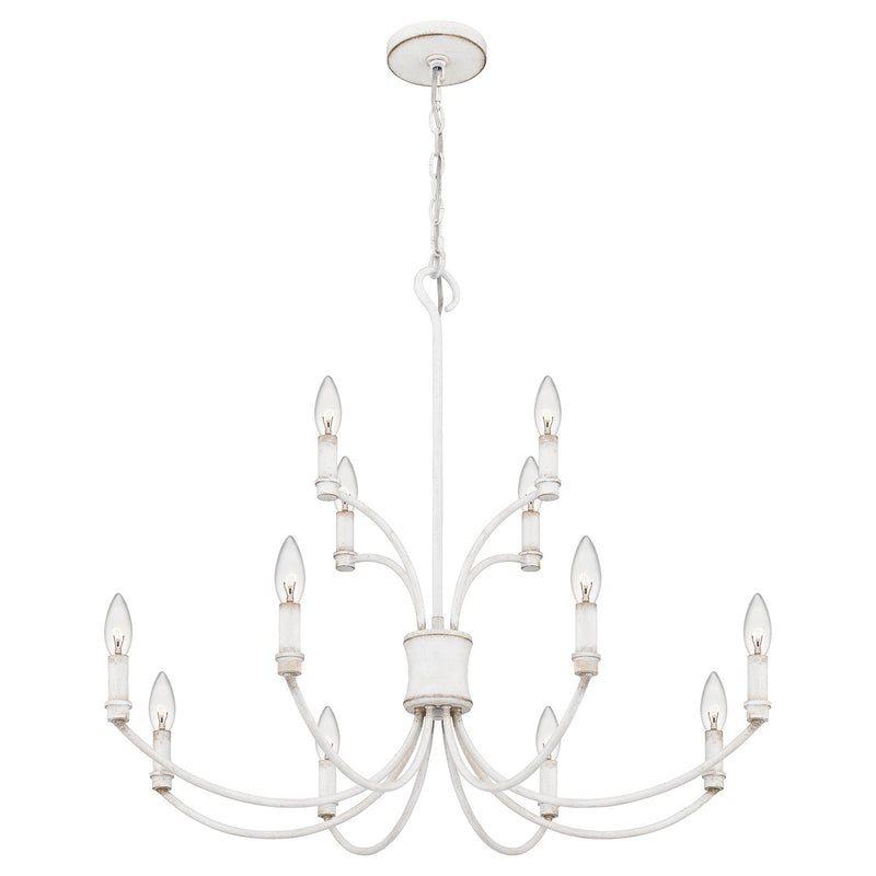Quoizel BRR5032AWH Briar 12 Light Chandelier, Antique White Alternate Image 3.jpg