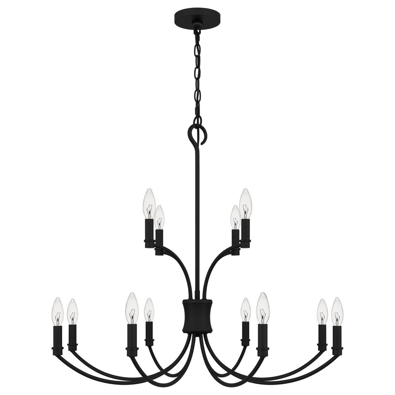 Quoizel BRR5032MBK Briar 12 Light Chandelier, Matte Black Alternate Image.jpg