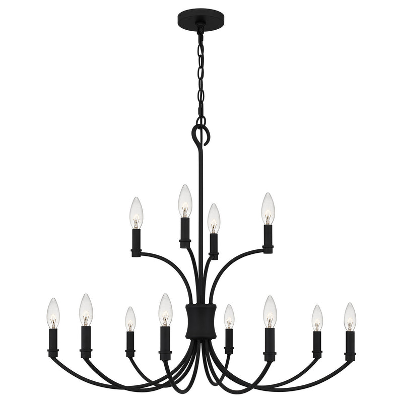 Quoizel BRR5032MBK Briar 12 Light Chandelier, Matte Black Alternate Image 2.jpg