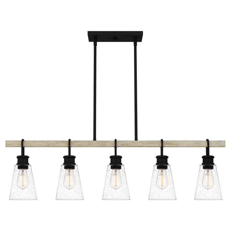Quoizel KGB142EK Kingsbridge Five Light Linear Chandelier, Earth Black Alternate Image 2.jpg