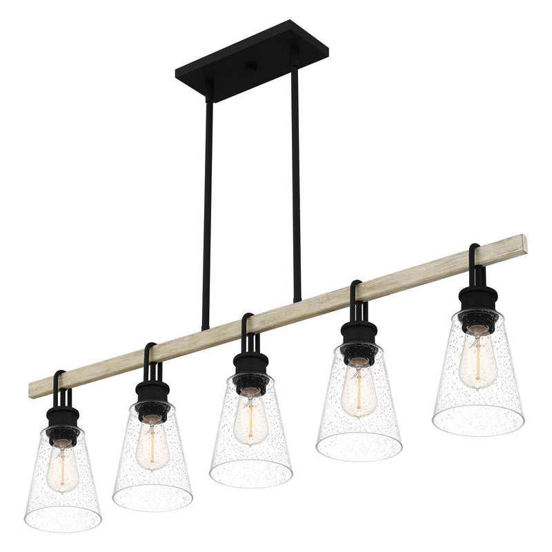 Quoizel KGB142EK Kingsbridge Five Light Linear Chandelier, Earth Black Alternate Image 3.jpg