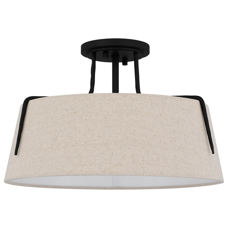 Quoizel LOA1716MBK Leona Three Light Semi Flush Mount, Matte Black Alternate Image.jpg