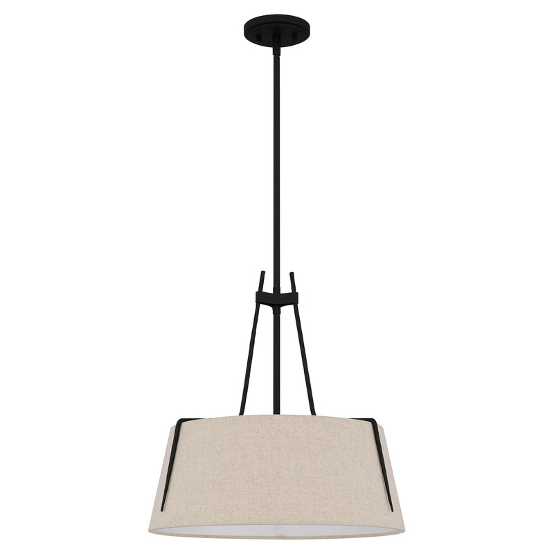 Quoizel LOA2818MBK Leona Three Light Pendant, Matte Black Alternate Image.jpg
