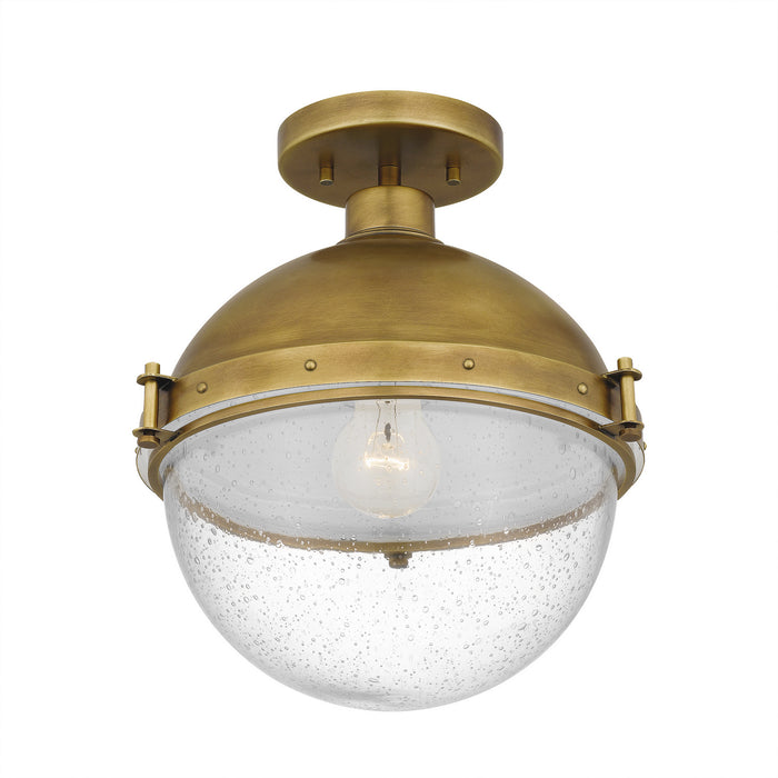 Quoizel PIN1712WS Perrine One Light Semi Flush Mount, Weathered Brass Alternate Image 3.jpg