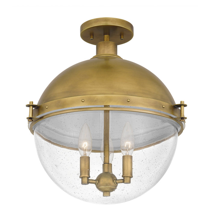 Quoizel PIN1716WS Perrine Three Light Semi Flush Mount, Weathered Brass Alternate Image 3.jpg