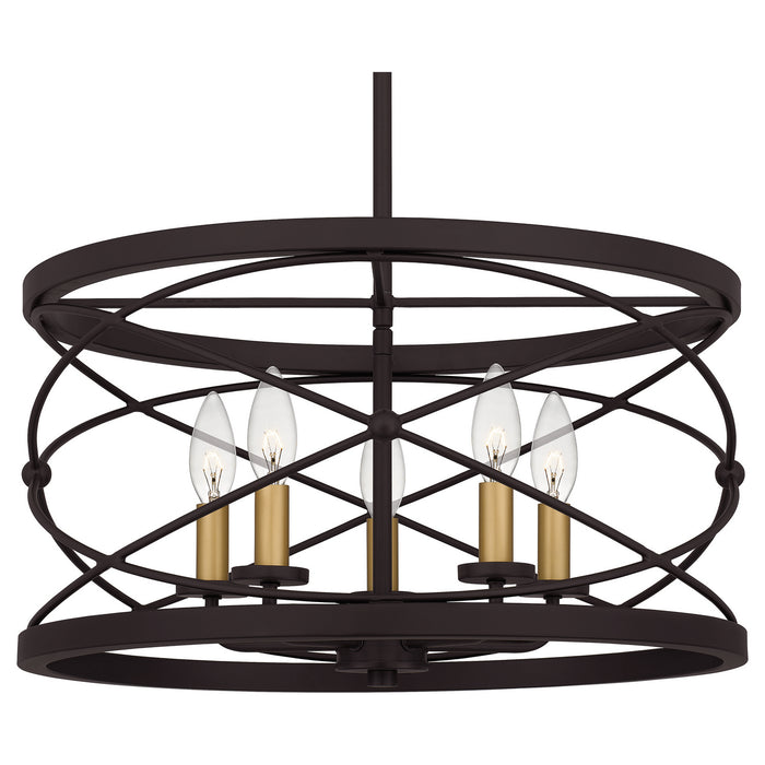 Quoizel PTT2819PN Potts Five Light Pendant, Palladian Bronze Alternate Image 4.jpg